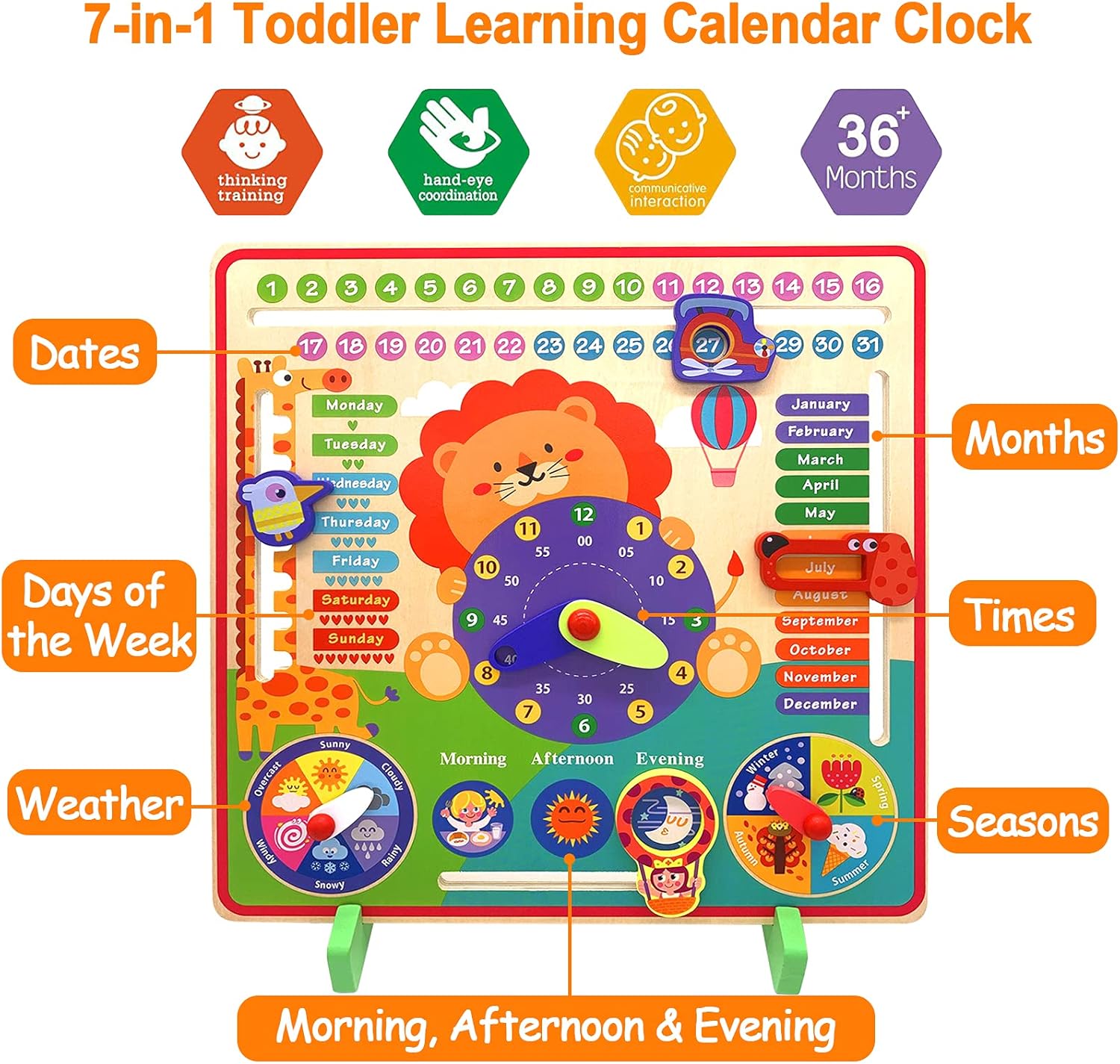 Lion Calendar Clock - Image 2