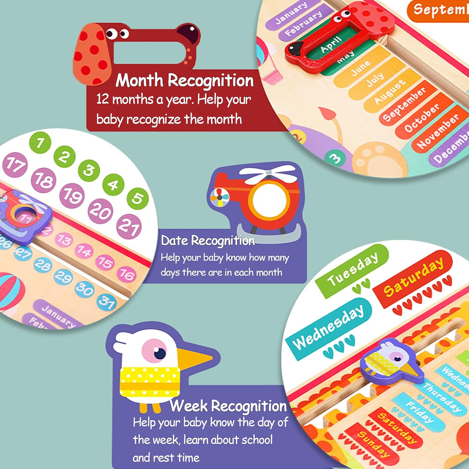 Lion Calendar Clock - Image 3