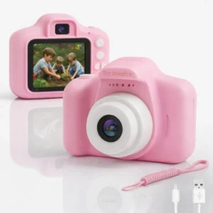 NiraToys Kids Digital Camera Pink – Dual Lens USB Rechargeable with Wrist Strap for Girls