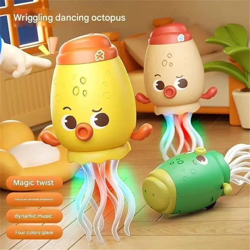 NiraToys Kids Wriggling Dancing Octopus Toy – Magic Twist with Dynamic Music and 4 Colour LED Light